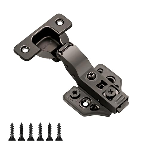 20 Pack Inset Soft Close Cabinet Hinges 105° Frameless 3 Way Adjustable Kitchen Cabinet Door Hinges with Screws Black - color: Black Nickel, size: 20 Pack