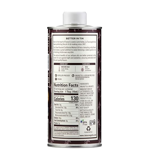 La Tourangelle Roasted Walnut Oil, for Cooking, Baking & Beauty, 25.4 fl oz - size: 25.4 Fl Oz