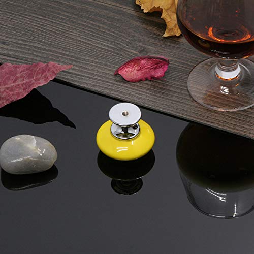 HUAMULAN Round Ceramic Knobs with Zinc Alloy Base for Cabinets 15 Pack - color: A2-43-Baisilver-15PCS