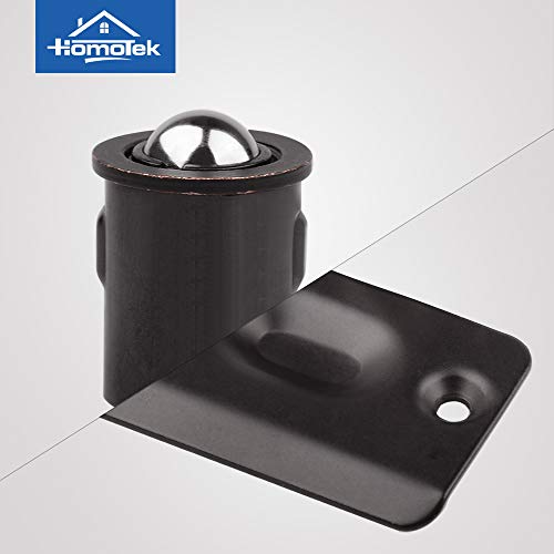 HOMOTEK 4 Pack Drive in Ball Catch with Strike Plate for Closet Doors, Oil Rubbed Bronze, 13/16 Inch x 1-1/8 Inchs,Die-cast, Adjustable Tension Ball - color: Oil Rubbed Bronze