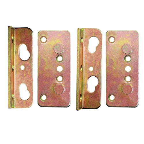 No-Mortise Bed Rail Brackets 4 Pack Heavy Duty & Rust Proof