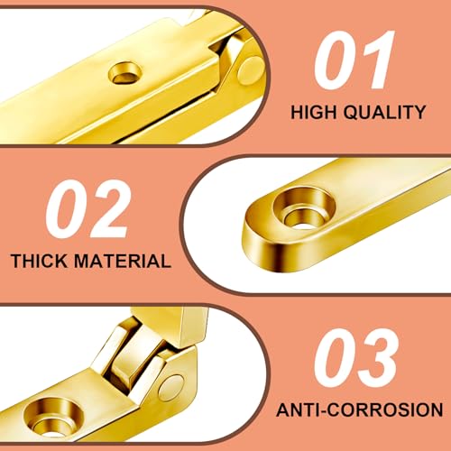 Joez Wonderful 12pcs 90 Degree Hinges, Wooden Box Hinge Cabinet Hardware with 48 Screws, Small Hinge for Jewelry Box Case Chest- Gold & Silver & Bronze - color: Gold & Silver & Bronze