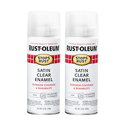 Rust-Oleum Stops Rust Spray Paint, Satin Clear - color: Satin Clear, size: 12 Ounce (Pack of 2)