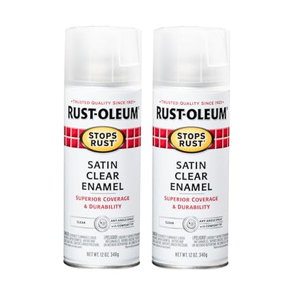 Rust-Oleum Stops Rust Spray Paint, Satin Clear - color: Satin Clear, size: 12 Ounce (Pack of 2)