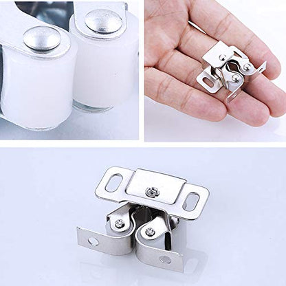20 Pcs Cupboard Door Double Roller Catch, Kitchen Cabinet Door Latch Fasteners Door Stops Hardware Roller Catch Home Tool with Screws