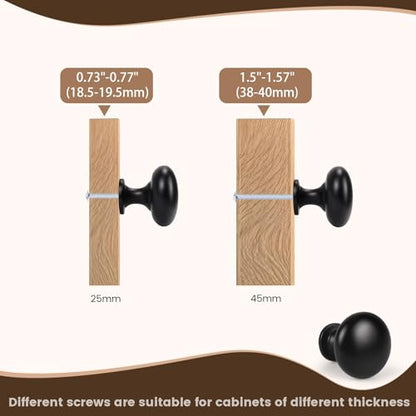 12 Pack Matte Black Cabinet Knobs,1-3/16 Inch(29.5mm) Solid Drawer Knobs,Black Kitchen Cabinet Pulls,Round Dresser Knobs, Modern Drawer Pulls for Dresser Drawers - color: Matte Black
