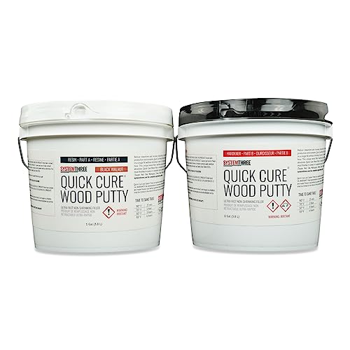 System Three Quick Cure Putty, Black Walnut, 2-Gallon Kit - color: Black Walnut, size: 2 Gallon