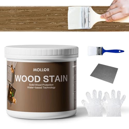 16 Oz Water Based Wood Stain and Sealer in One, Natural, with Tools - color: Natural, size: 16 FL.OZ