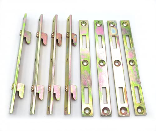 METAL MAGERY Bed Rail Fasteners 6" Set of 4 Bed Rail Brackets Heavy Duty Bed Frame Rail Hardware
