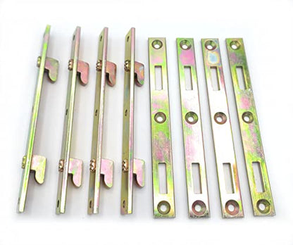 METAL MAGERY Bed Rail Fasteners 6" Set of 4 Bed Rail Brackets Heavy Duty Bed Frame Rail Hardware