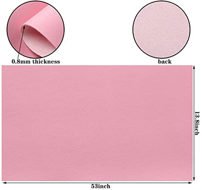 Picheng Smooth Faux Leather Sheets: 13.8"X53" Solid Soft Faux Leather Roll - color: Pink