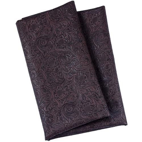 HGUAN Embossed Faux Leather Fabric 1 Yard Cut 35"x53" Embossed Vinyl Suitable for Upholstery Furniture Seat, Handmade DIY Projects (Coffee) - color: Coffee