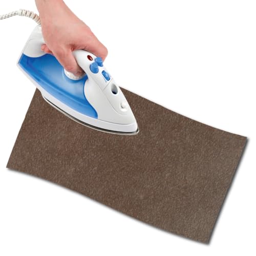 USIT, 1pc Iron-On Mock Suede Repair Patch, 18"x4.5", Ideal for Repairing Trousers, Jackets and Shirts, Unalterable Dyes, Walnut - color: Walnut, size: 11.5x45 cm