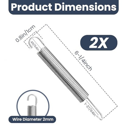 6-1/4 inch Recliner Springs Replacement (2 Pack) - size: 6-1/4"