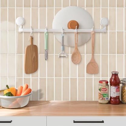 Alwayspon 12×12inch×10Pcs 2.5mm Thick Version Beige 3D Vinyl Backsplash Tiles, Self-Adhesive Peel and Stick Wall Tile Stickers Stick on Subway Tiles for Kitchen Bathroom Wall - color: Beige