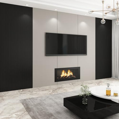 Slat Wall Panel 8-Pack, 118’’x6.3’’, Black - size: 118’’x6.3’’-Black