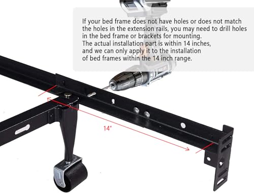 Bed Frame Footboard Extension Brackets Set Attachment Kit