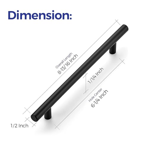 Ravinte Cabinet Pulls,8-13/16" Length,6-1/4" Hole,Matte Black,30 Pack - color: Matte Black