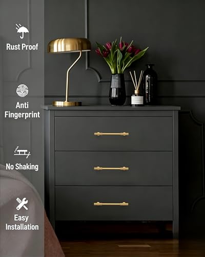 Champagne Bronze Cabinet Handles Kitchen Pulls 3 Inch 10 Pack - color: Champagne Bronze, size: Handle - 3"/76MM Hole Center