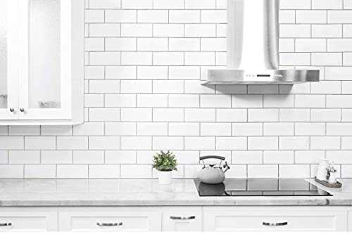 STICKGOO 10-Sheet Peel and Stick Subway Tile, Stick on Tiles Backsplash for Kitchen & Bathroom in White (Thicker Design) - color: White