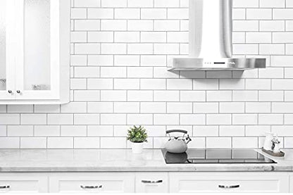 STICKGOO 10-Sheet Peel and Stick Subway Tile, Stick on Tiles Backsplash for Kitchen & Bathroom in White (Thicker Design) - color: White
