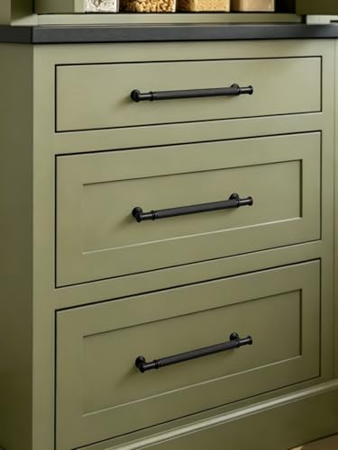 5 Pack Black Cabinet Pulls 6.3" Hole Center Matte Black Handles Drawer Pulls Closet Bathroom Vanity Dresser Hardware Zinc Alloy - color: Black, size: 6.3"(160mm) Hole Centers