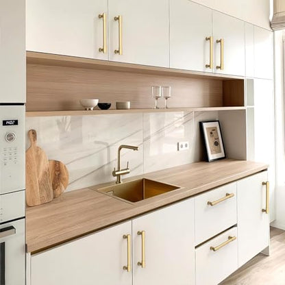 10 Pack Champagne Bronze Cabinet Pulls 5 Inch(128mm) Kitchen Cabinet Handles Cabinet Hardware for Drawer Pulls - color: Champagne Bronze, size: 5" Hole Center