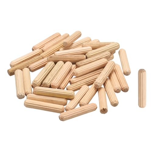 MECCANIXITY Wooden Dowel Pins 3/16"x 1" (5mm x 25mm) Straight Dowel Rods Wood Fluted Dowels Rods for Crafts Furniture DIY Hardwood Count 50 - size: 3/16"x 1" (5mm x 25mm)