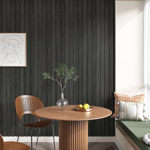 Wood Slat Wall Paneling Self Adhesive Wood Panels for Wall Decor - size: 11.8" x 118"