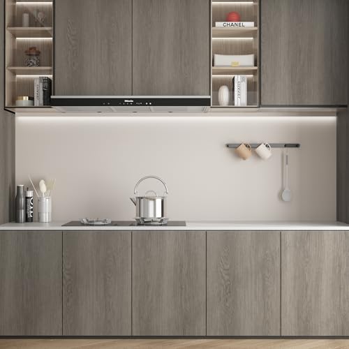 JSEVEM 31"×157" Gray Wood Wallpaper Peel and Stick Wooden Grain Contact Paper Self Adhesive Vinyl Wrap for Counterops Kitchen Cabinets Office Living Room Table Air Guide Design - color: Gray, size: 31" x 157"