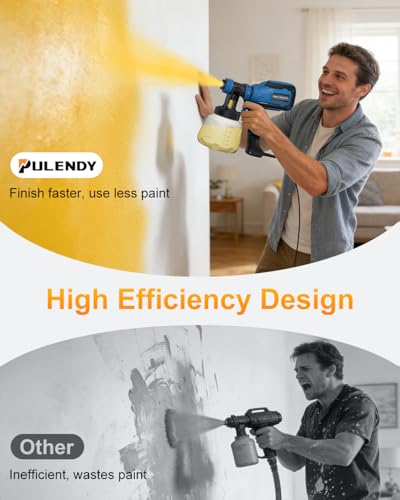 Paint Sprayer for House Painting, 4 Nozzles & 3 Spray Patterns - color: Bright Blue