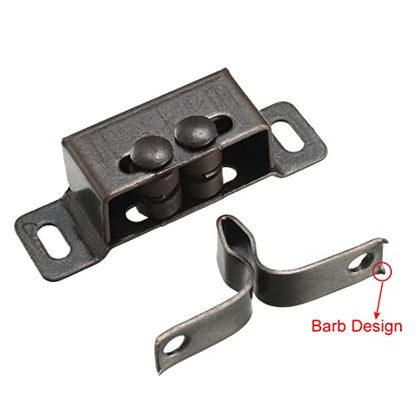 uxcell Retro Wardrobe Door Iron Double Ball Roller Catch Latch, Copper Tone 4pcs