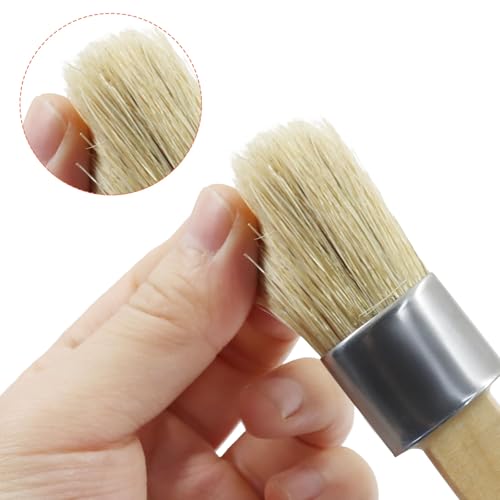 3 Pcs Chalk Paint Brush Set, Natural Bristle Brush for Makeover