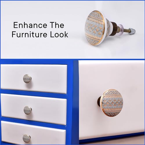 Indian Shelf 6 Pieces Cabinet Knobs for Dresser Drawer (Gold) - color: Gold, size: 6 Knobs