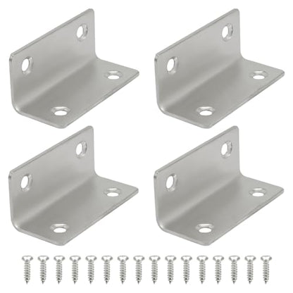 4 Pcs Corner Brace Angle Bracket, 2.36"x 1", Silver - size: silver,2.36"x 1"