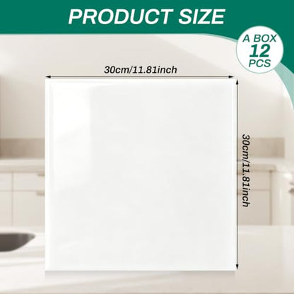Peel and Stick White Wall Tiles for Backsplash 11.8" x 11.8", 12-Pack - color: Pure White, size: 11.8" x 11.8" x 2.2mm