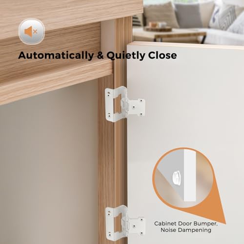 Ravinte White Semi-Overlay 1/2 inch Self-Closing Hinges, 50 Pack - color: White