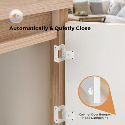 Ravinte White Semi-Overlay 1/2 inch Self-Closing Hinges, 50 Pack - color: White