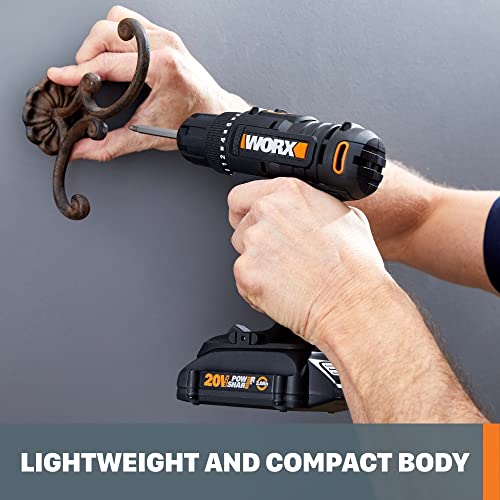 WORX Cordless Drill Driver, 20V 3/8-Inch 84-Piece Kit, WX100L.2 - style: 3/8" Cordless Drill & Driver (Battery & Charger & 84pc Accessory Kit Included)