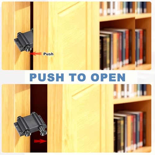 uxcell Double Touch Catch Magnetic Press Latch for Cabinet Door Cupboard Black 2pcs