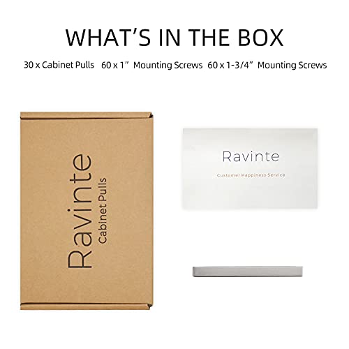 Ravinte Brushed Nickel Cabinet Hardware Square Pulls, 3.75 Inch, 30 Pack - color: Brushed Nickel