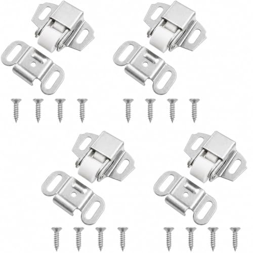 Mailbox Replacement Latch Spring Roller Cabinet Catch 4Pcs - color: Silver