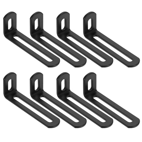 uxcell 8 Pcs Adjustable Right Angle Brackets 3.1"x1.2"x0.7" Black - color: Black, size: 3.1"x1.2"x0.7"