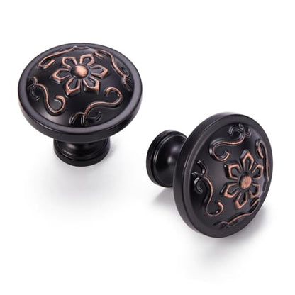 10 Pack 1.26 Inch Oil Rubbed Bronze Round Cabinet Knobs