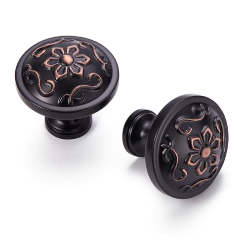 10 Pack 1.26 Inch Oil Rubbed Bronze Round Cabinet Knobs