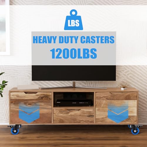 Casters Wheel 3 Inch Set of 4, 1200 Lbs Heavy Duty Casters, Safety Dual Locking Industrial Swivel Top Plate Casters Wheels for Furniture and Workbench Cart(2 Spanners and Free Screws) - size: 3inch