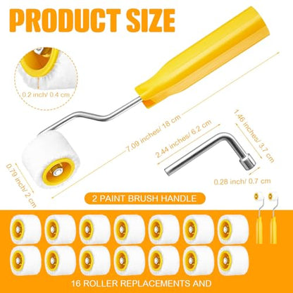 Honeydak 16 Pack Mini Paint Roller with Replacement Heads, 0.8 Inch - size: 0.8 Inch