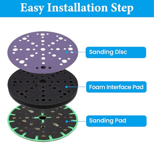6 Inch Interface Pads Hook and Loop, 49 Holes, 2 Pack - style: Foam Interface Pad