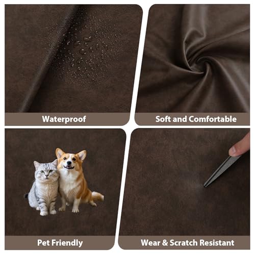 Faux Leather Vinyl Upholstery Fabric by The Yard 1.3mm Thick 55" x 180" - color: Cocoa, size: 5 Yards