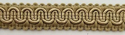 1/2" Scroll Braid Gimp w/Backing - 10 Continuous Yards - Many Color Options! (Beige) - color: Beige